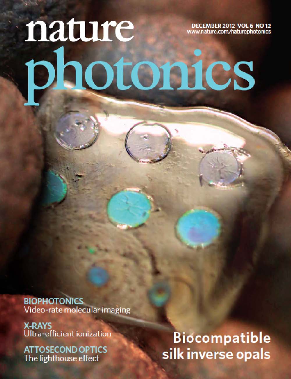 2012 Cover of Nature Photonics (Japan), Volume 6, Issue 12